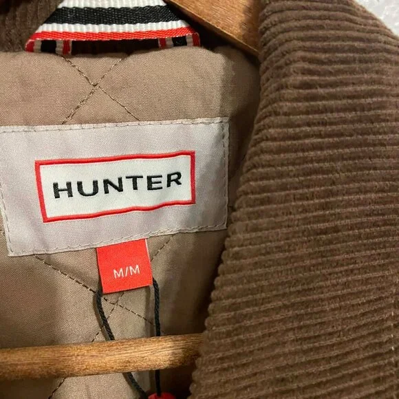 NWOT Hunter Corduroy Collar Raglan Sleeve Cotton Barn Jacket Tan Medium - Picture 6 of 11